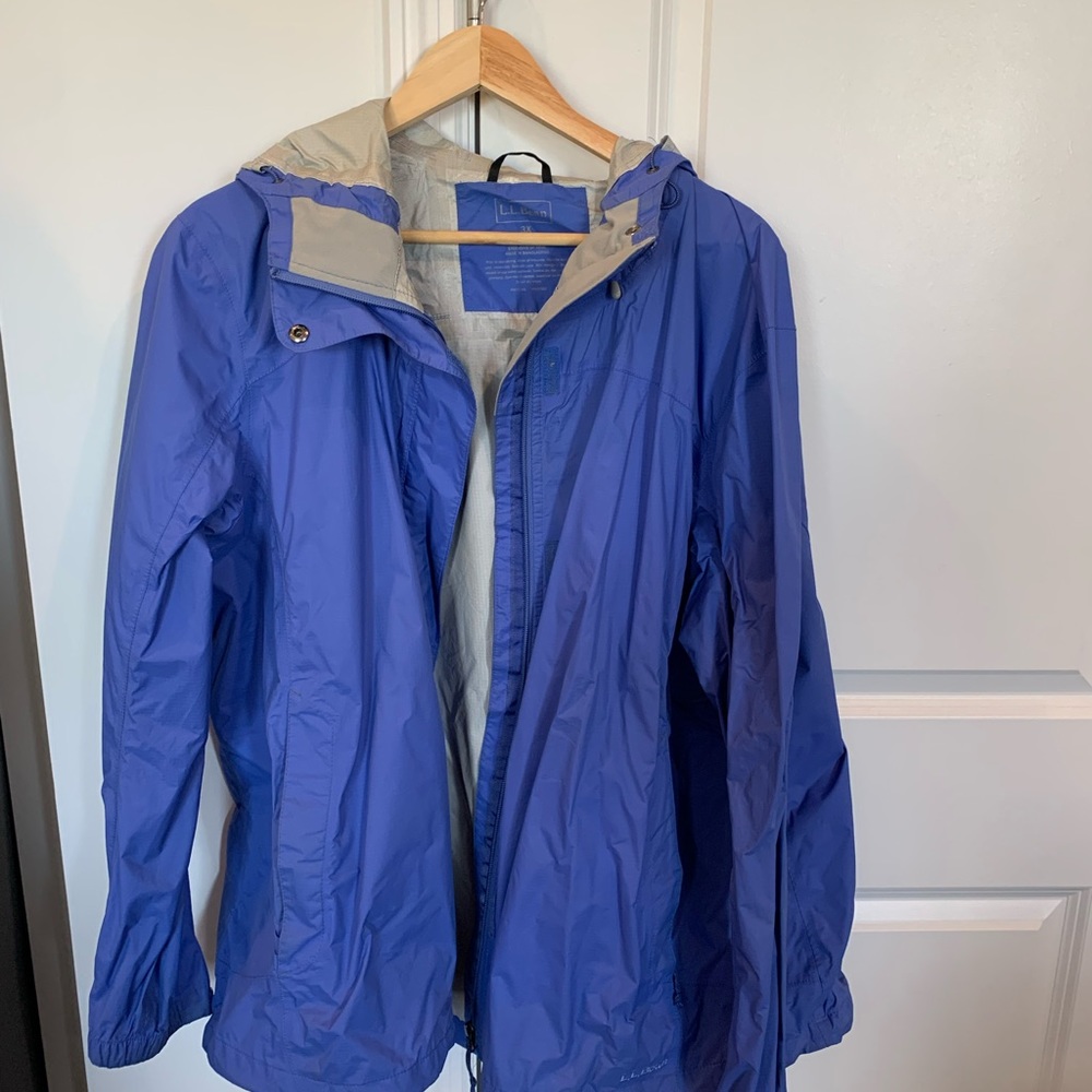 Blue rain coat, 3x, L.L. Bean, woman’s